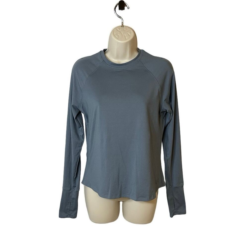 Under Armour Gray Blue Long Sleeve Fitted Top Womens S Sleek Sporty Gift